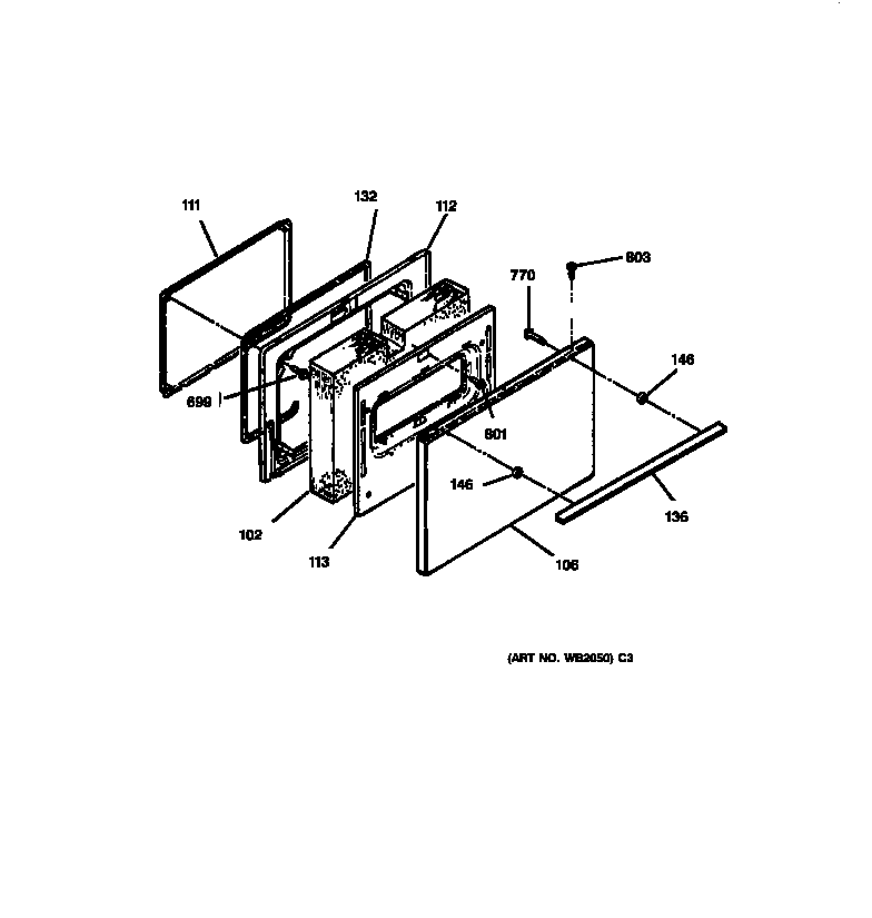 Hotpoint RB754Y2AD door diagram