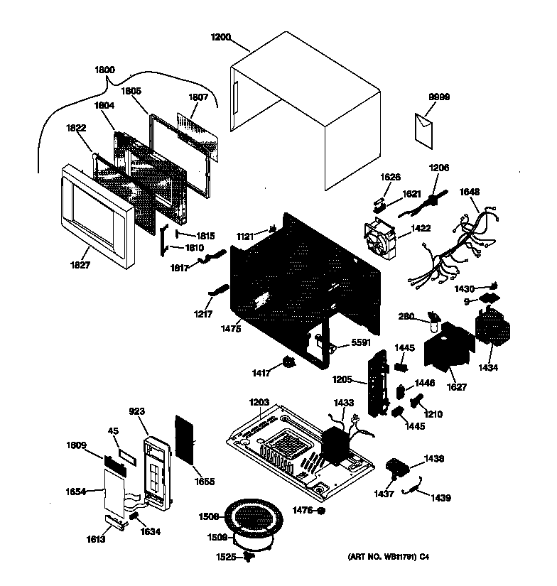 GE JES1243GA01 microwave diagram