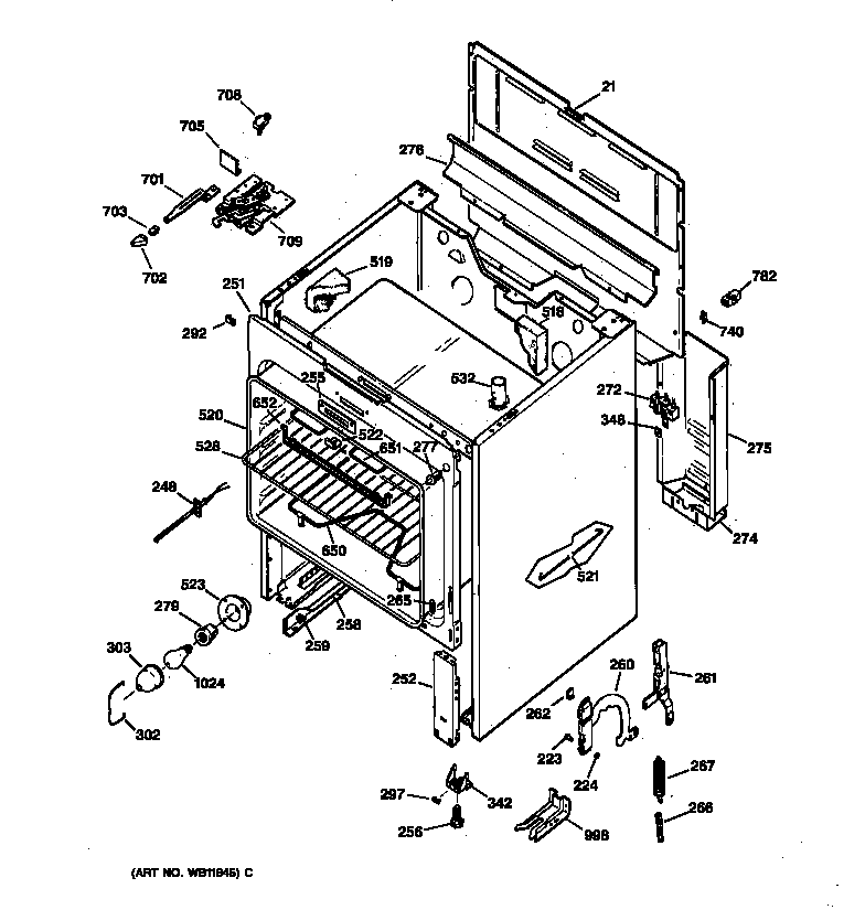 GE JBP30BA3 body parts diagram