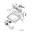 GE JBP66WY4 control panel & cooktop diagram