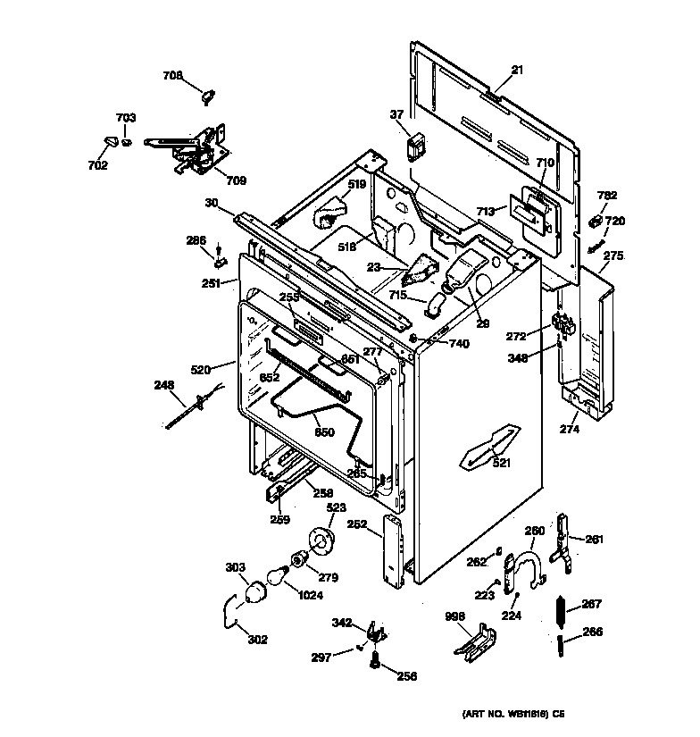 GE JBP76WIY4 body parts diagram