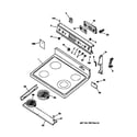 GE JBP78WY4 control panel & cooktop diagram