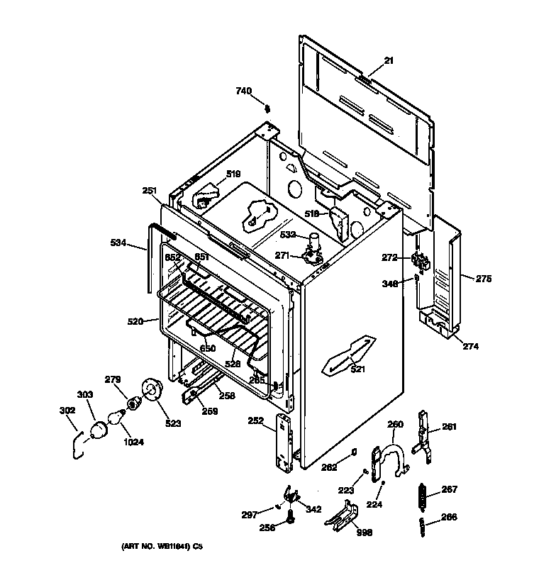 GE JBS07V6 body parts diagram