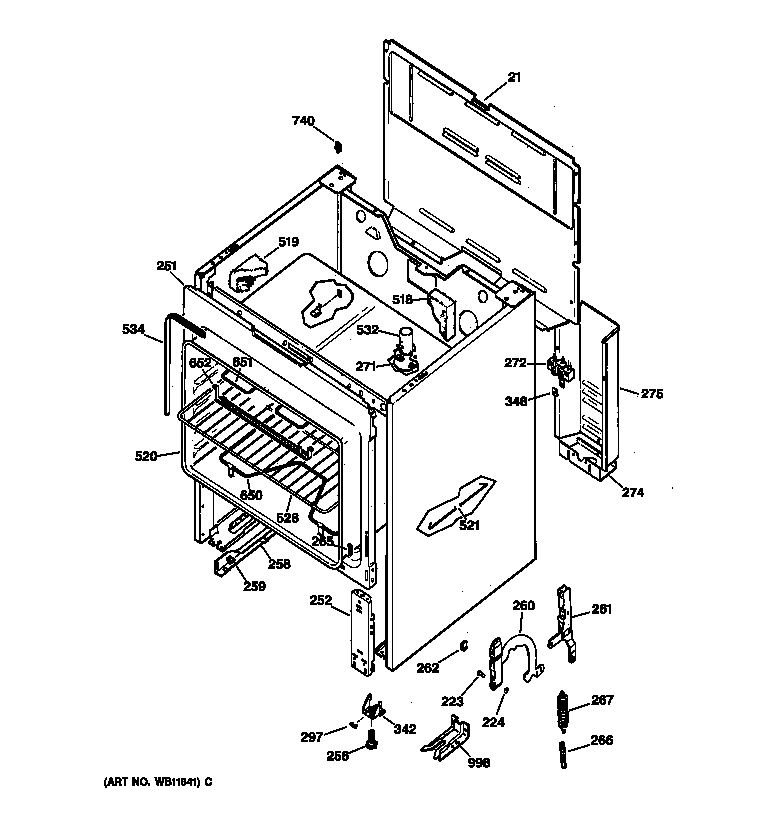 Hotpoint RB526WW4 body parts diagram