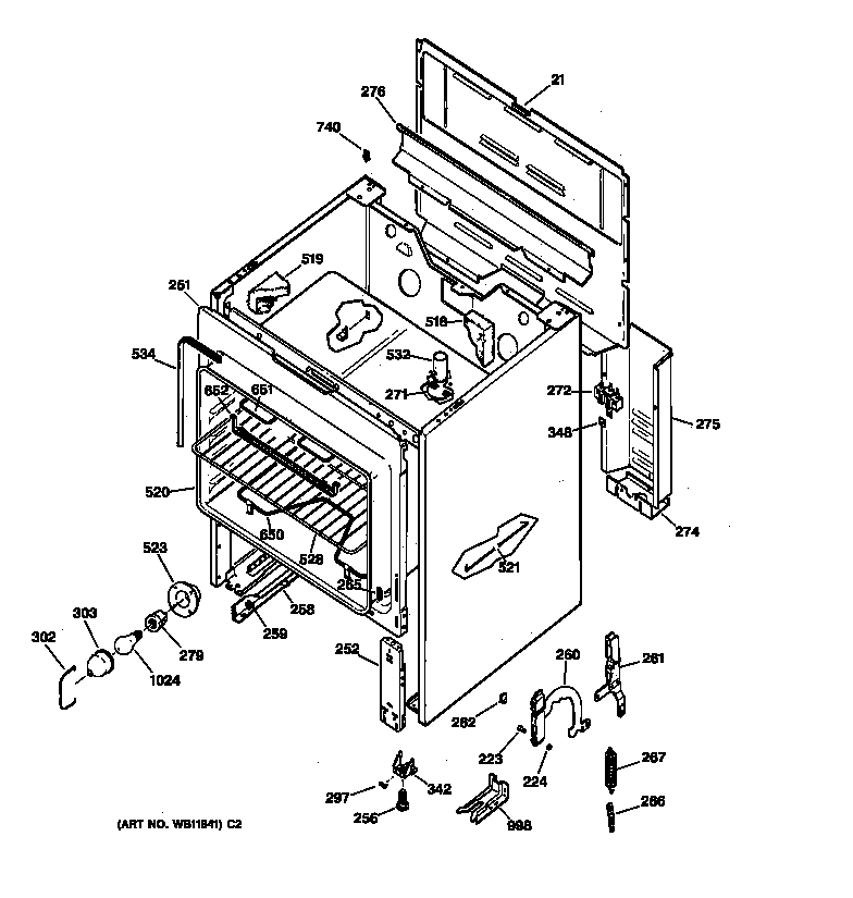 Hotpoint RB533GW5 body parts diagram
