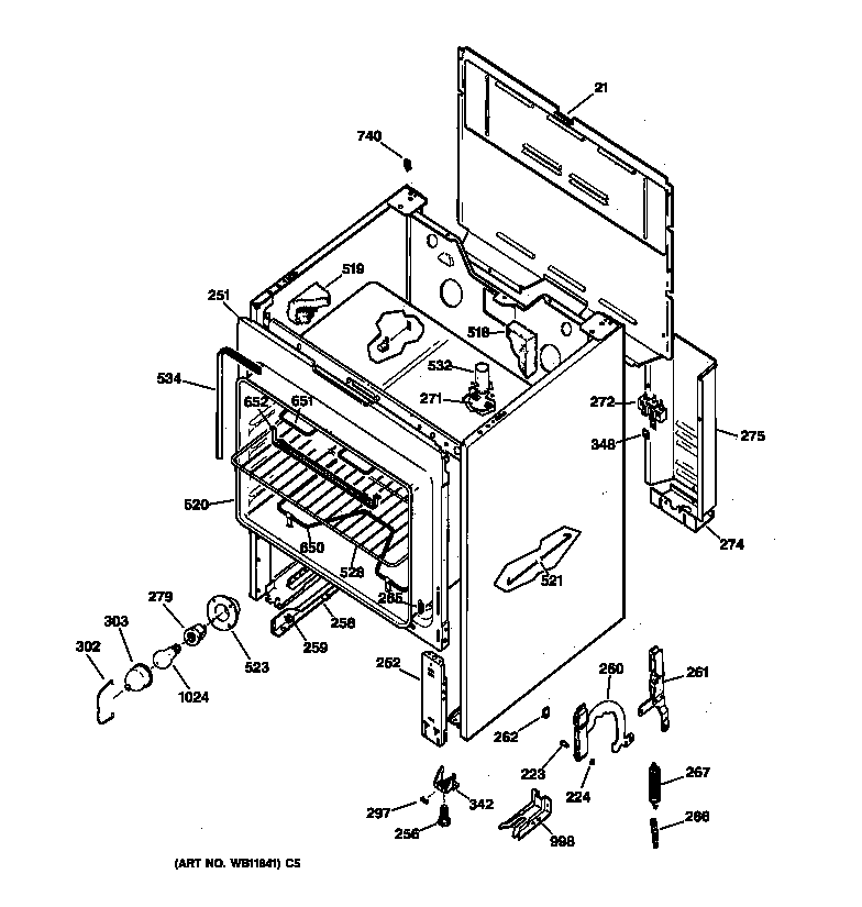 Hotpoint RB632GW4 body parts diagram