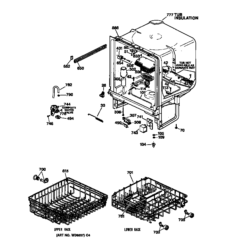 Hotpoint HDA2120Z02BB body parts diagram
