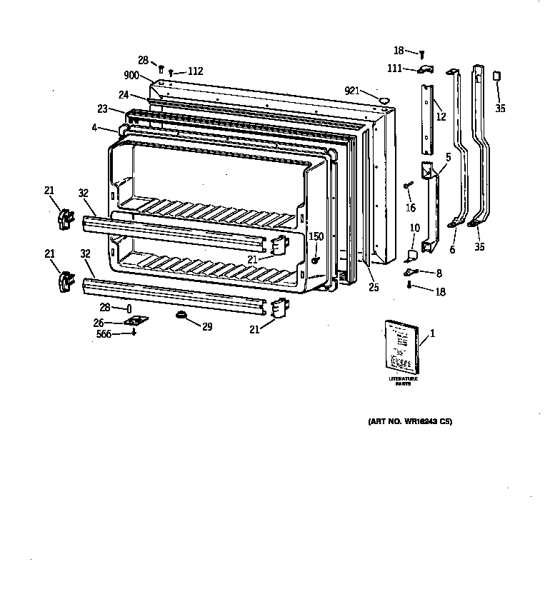 Hotpoint CTX21HABLRWW freezer door diagram