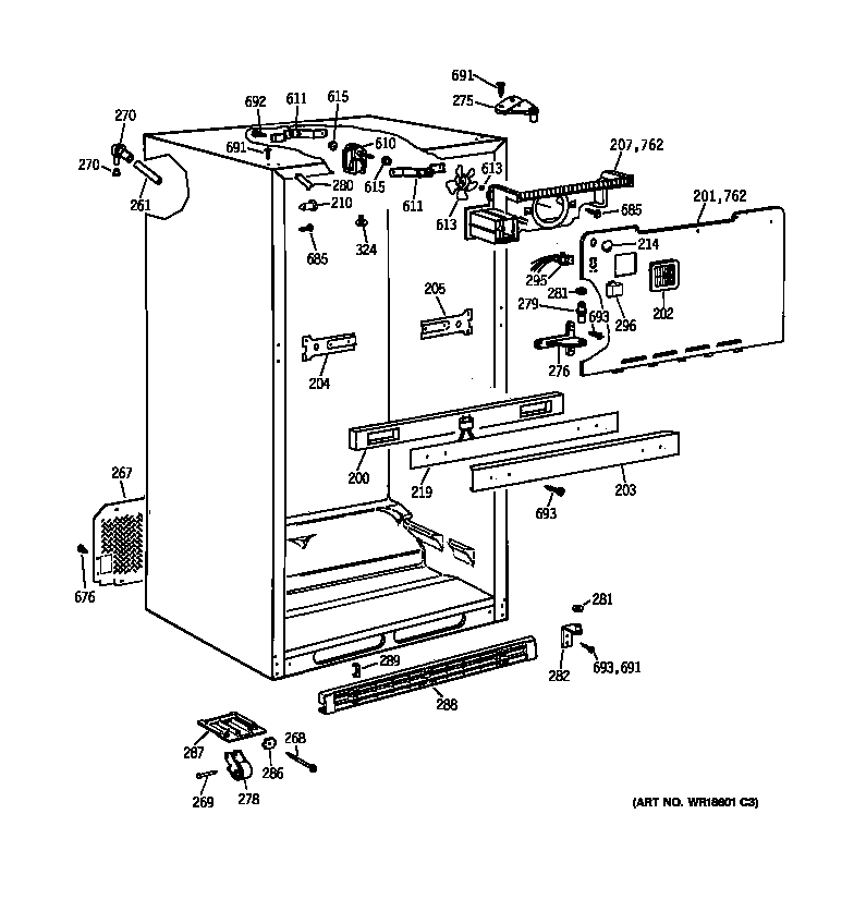Hotpoint CTX21HABLRWW cabinet diagram