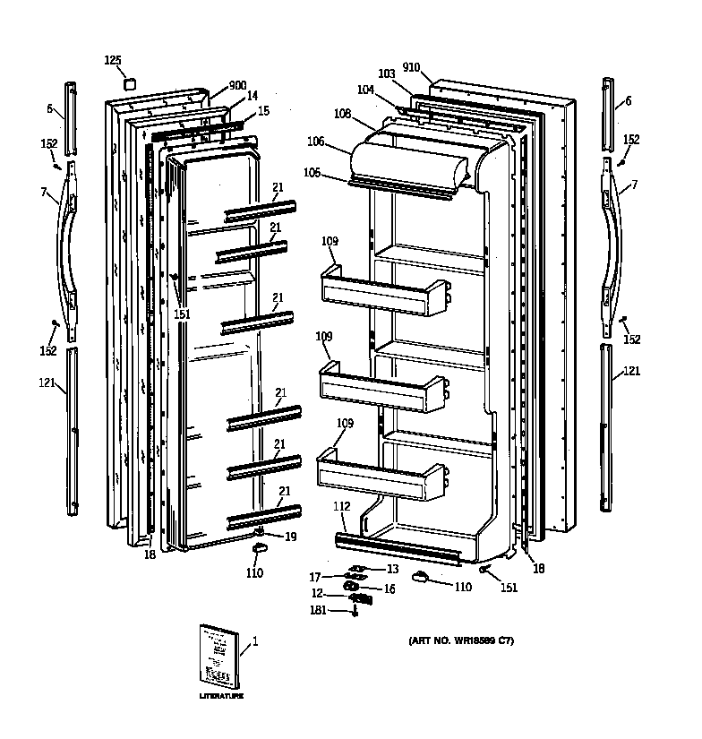 Hotpoint CSK22GABAAA doors diagram
