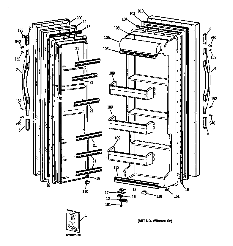 Hotpoint CST20KABAAD doors diagram
