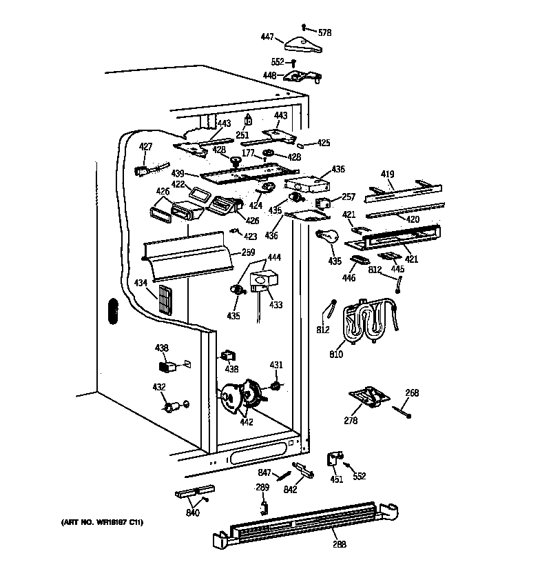 Hotpoint CSK28DRBAAA fresh food section diagram