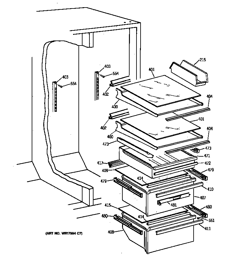 GE MSG28DHBAWW shelf parts diagram