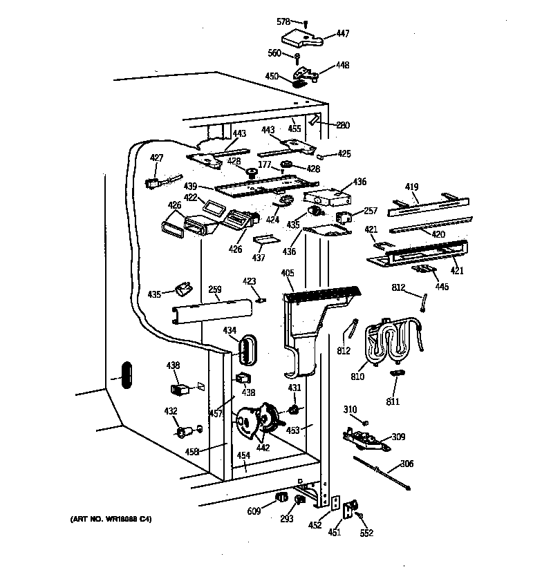 GE TPG21BRBABB fresh food section diagram