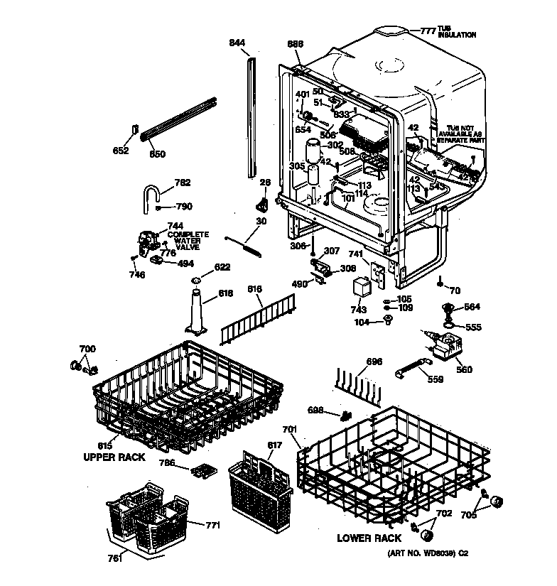 GE GSD4315Z02AA body parts diagram