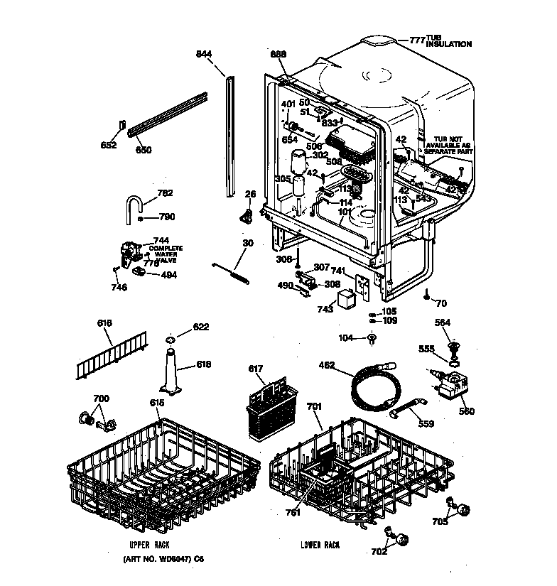 GE GSD4132Z02WW body parts diagram