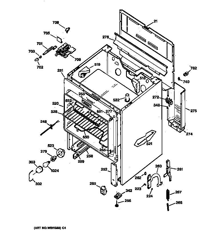GE JBP26BY4 body parts diagram