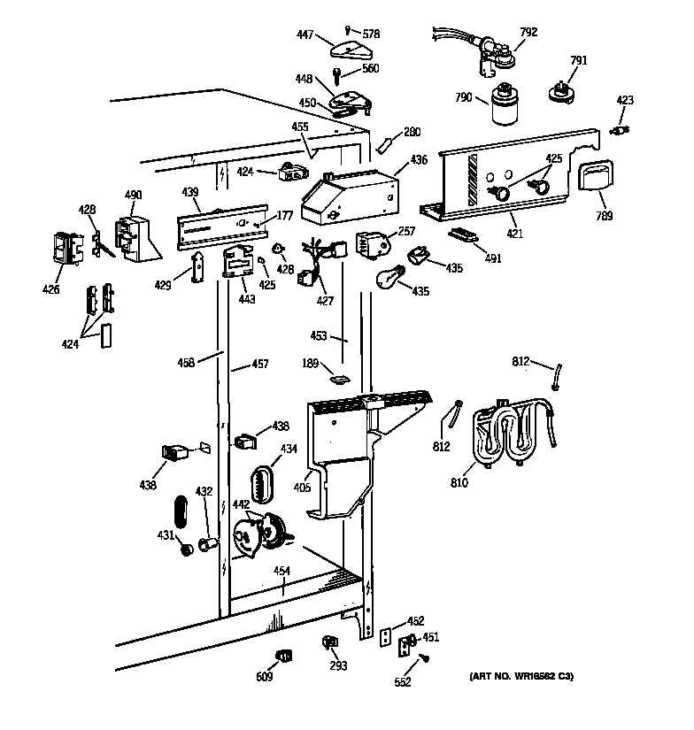 GE TFX25VPBAAA fresh food section diagram