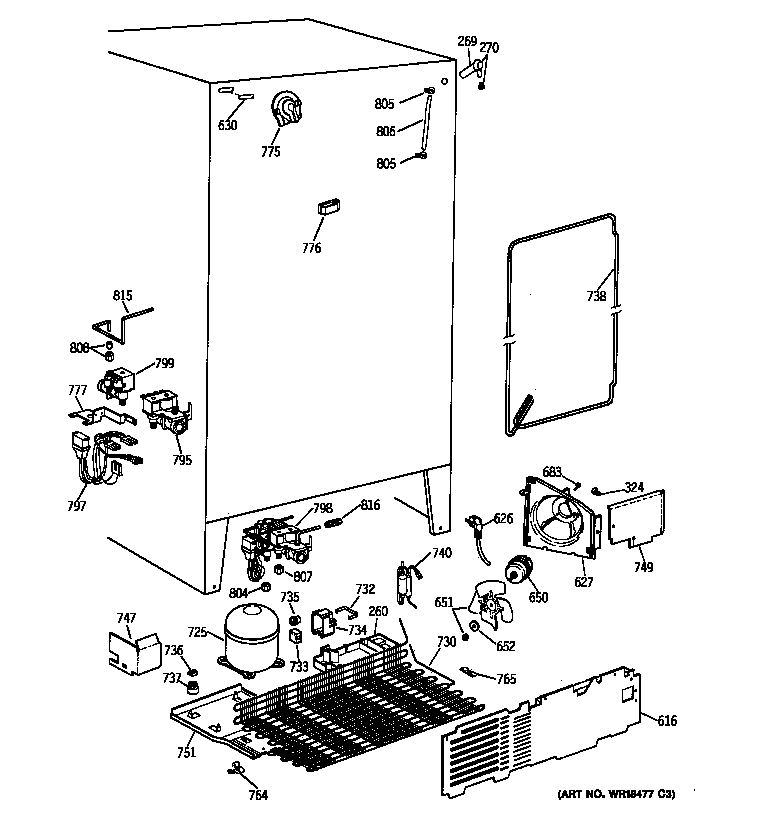 GE TFX25VPBAAA unit parts diagram
