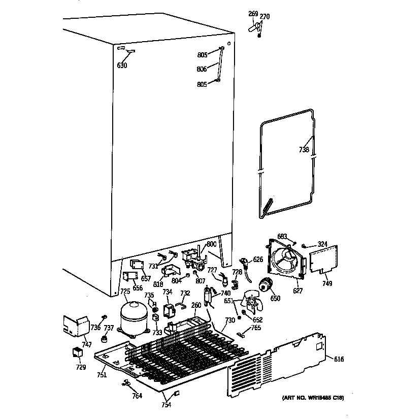 GE TFJ22PRBAAA unit parts diagram
