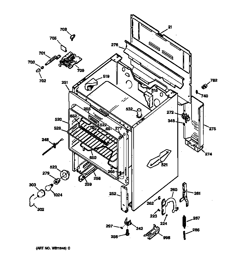 GE JBP26AY5 body parts diagram