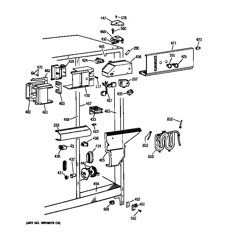 GE TFK25PRBAWW fresh food section diagram