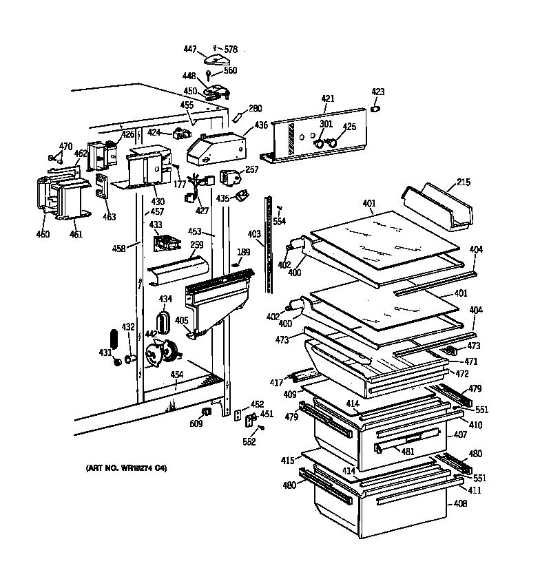 GE TFK22JABAAA fresh food section diagram