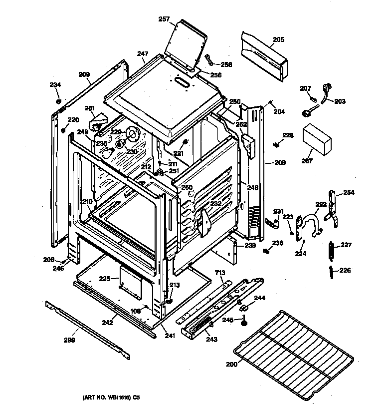 GE JGBS15PEA2WH body parts diagram