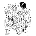 GE WSXH208V0WW tub & motor diagram