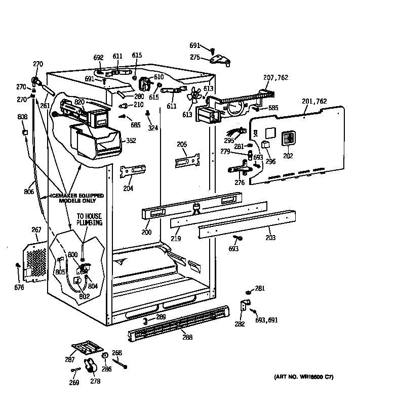 GE TBX21NIBLRAA cabinet diagram