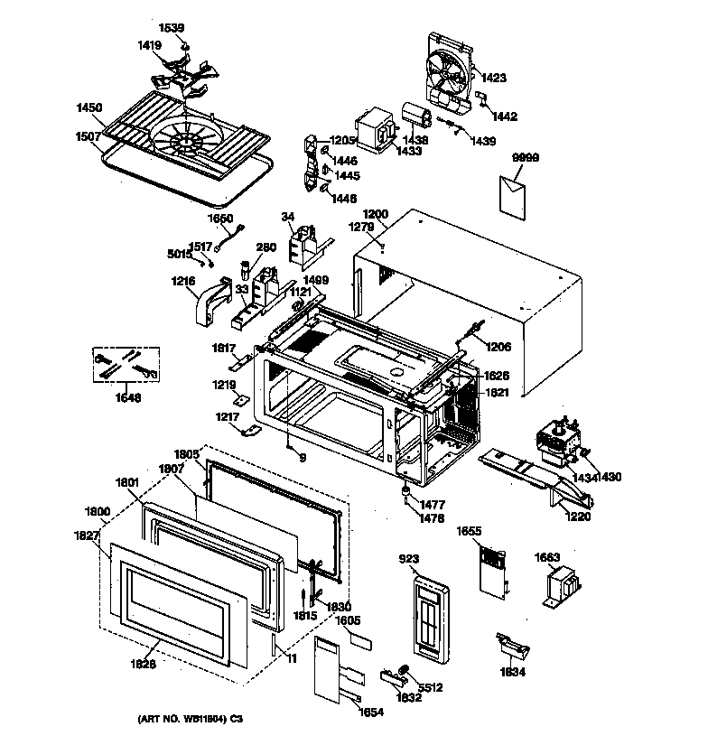 GE JEM31SA01 microwave diagram