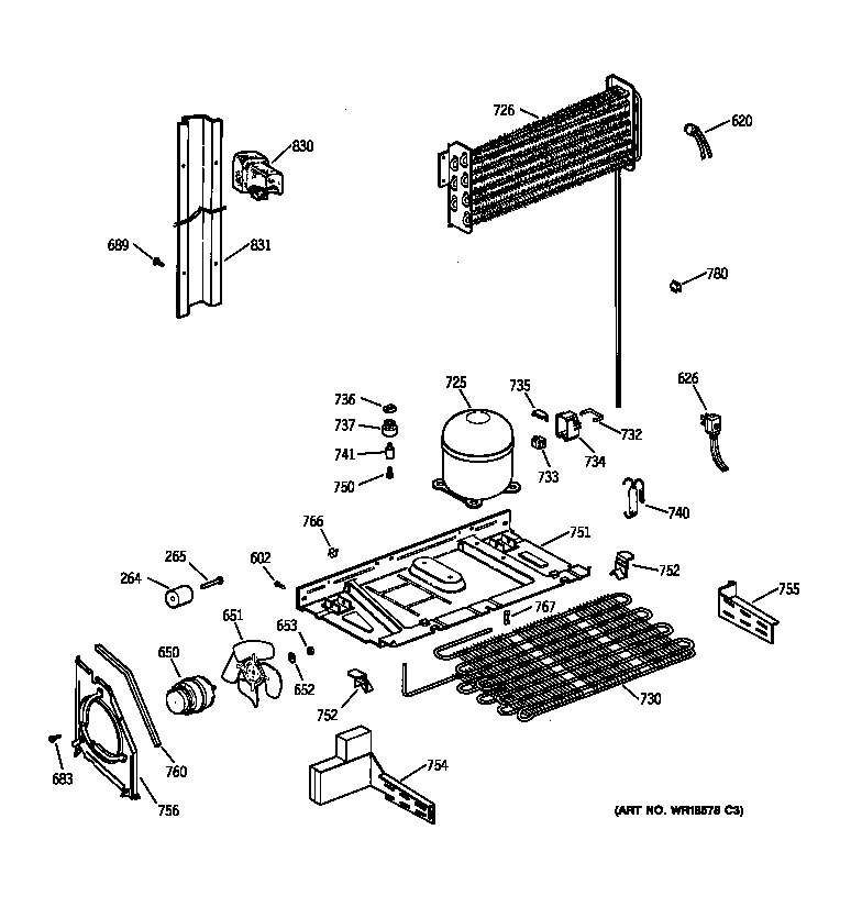 GE TBX19PABLRBB unit parts diagram