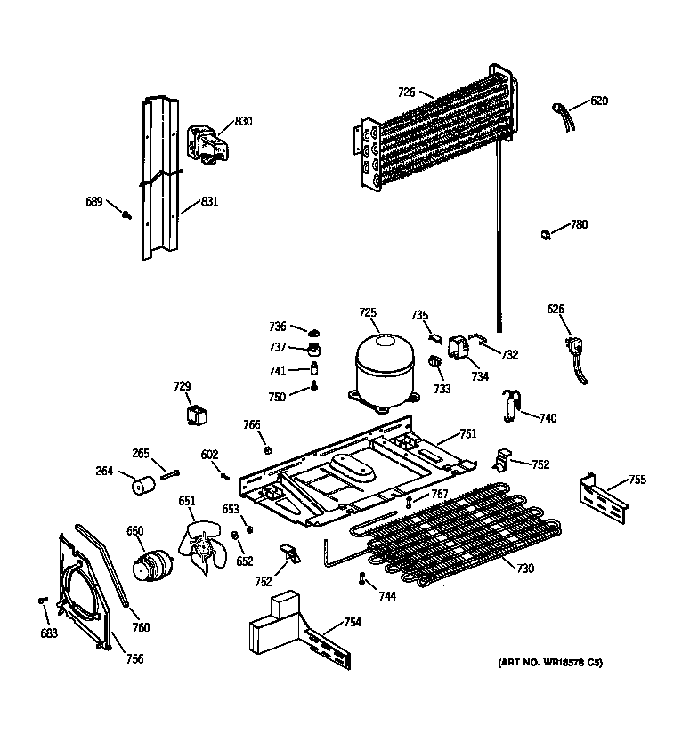 GE TBX24JIBLRAA unit parts diagram