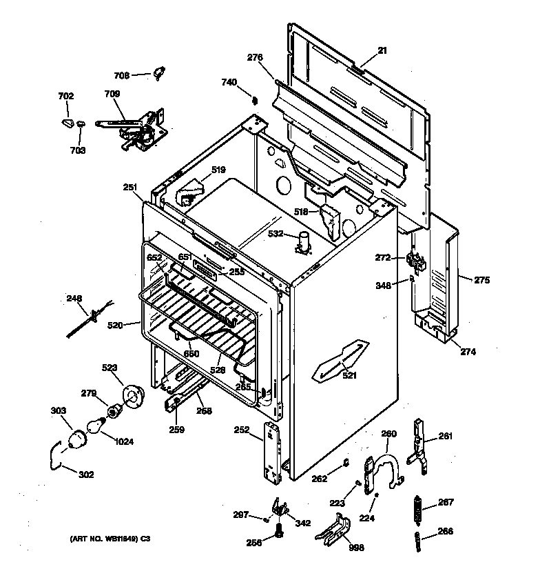 GE JBP24DY4 body parts diagram