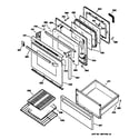 GE JBP30WA4 door & drawer parts diagram