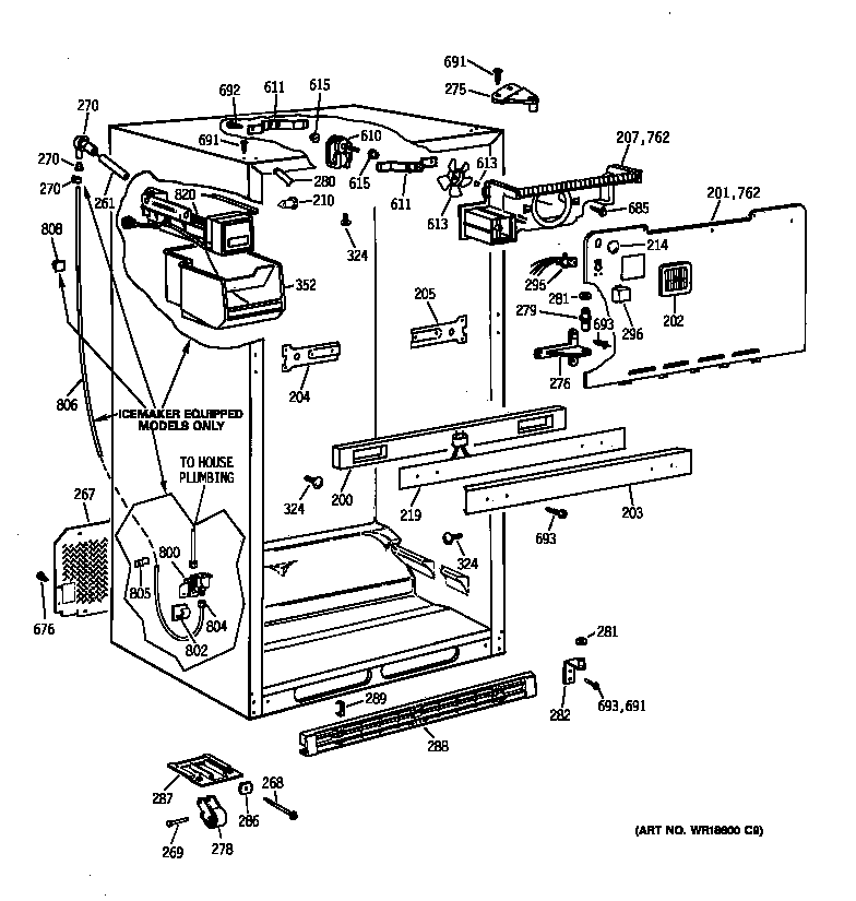 GE MTX18DABLRWW cabinet diagram