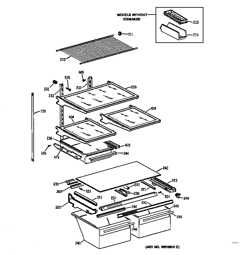 GE MTX18DABLRWW shelf parts diagram