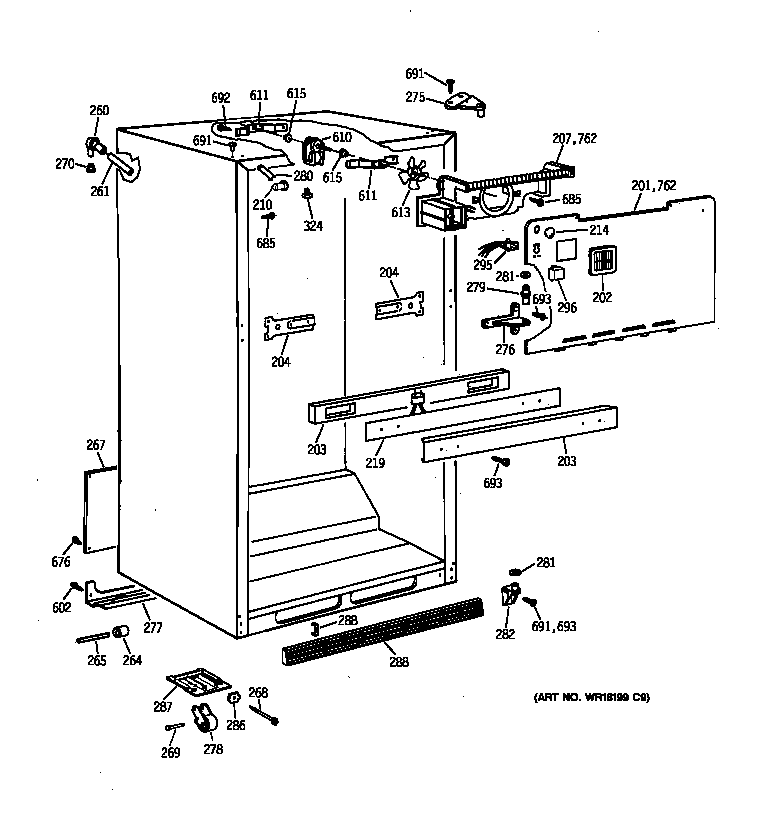 GE TBX21TAYARAA cabinet parts diagram