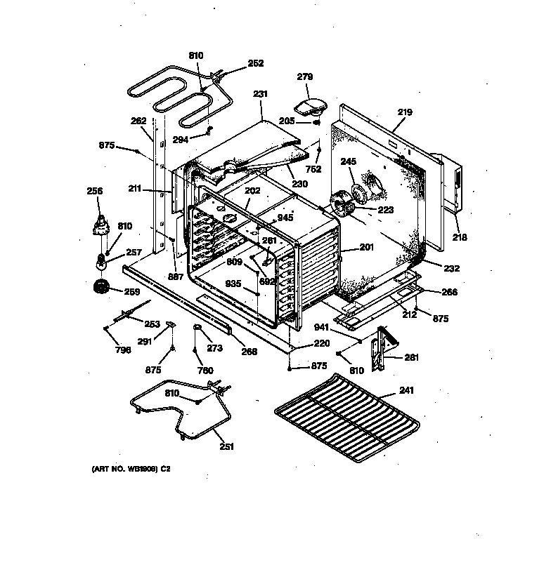 GE JTP54GV2BB lower body parts diagram