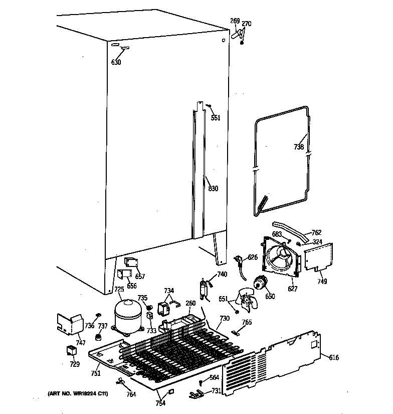 GE TFJ22JAXAWW unit parts diagram