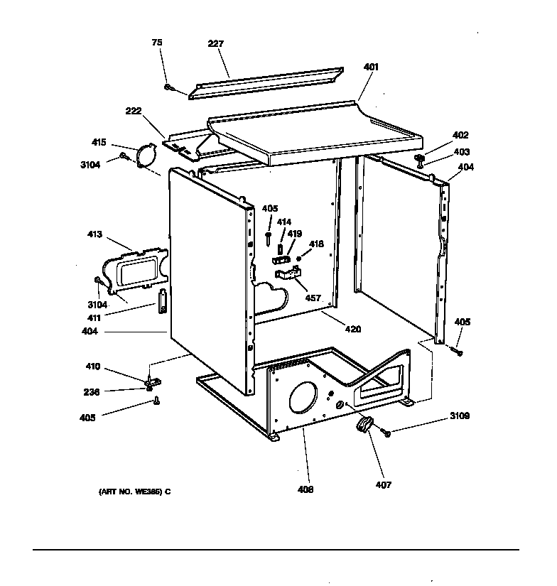GE DDSR475ET2WW cabinet diagram