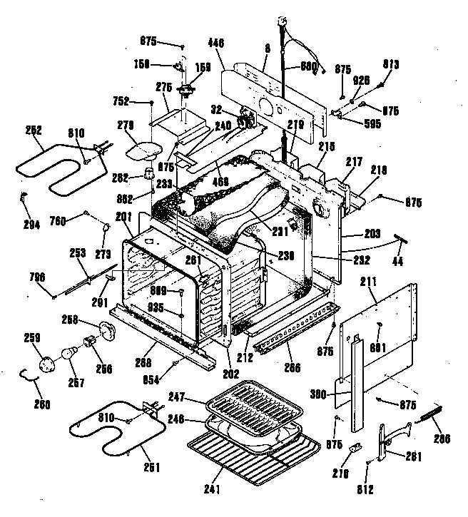 GE JMP28GR1WH cabintet diagram