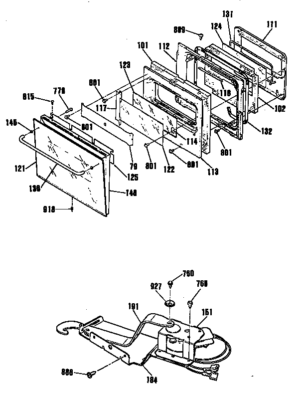 GE JMP28GR1WH oven door diagram