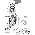GE WWA7600SALAA tub, basket & agitator diagram