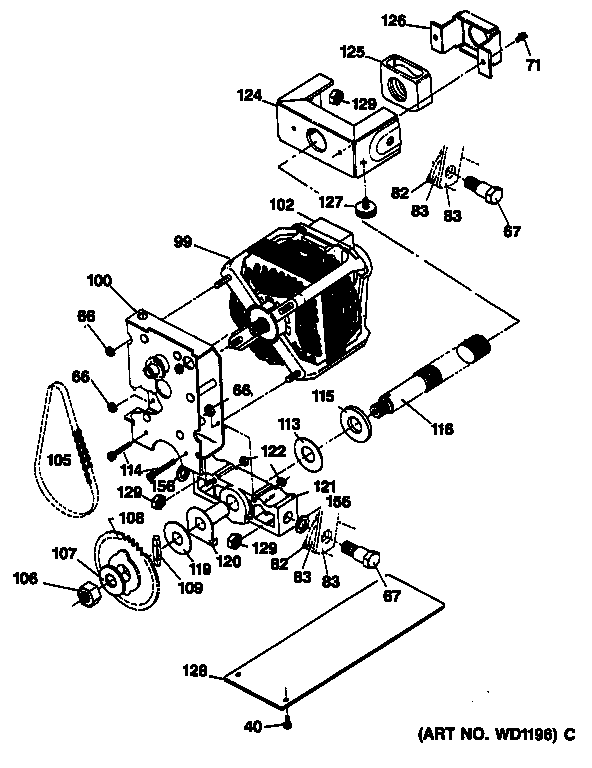 GE ZCG3300VWW-01 motor diagram