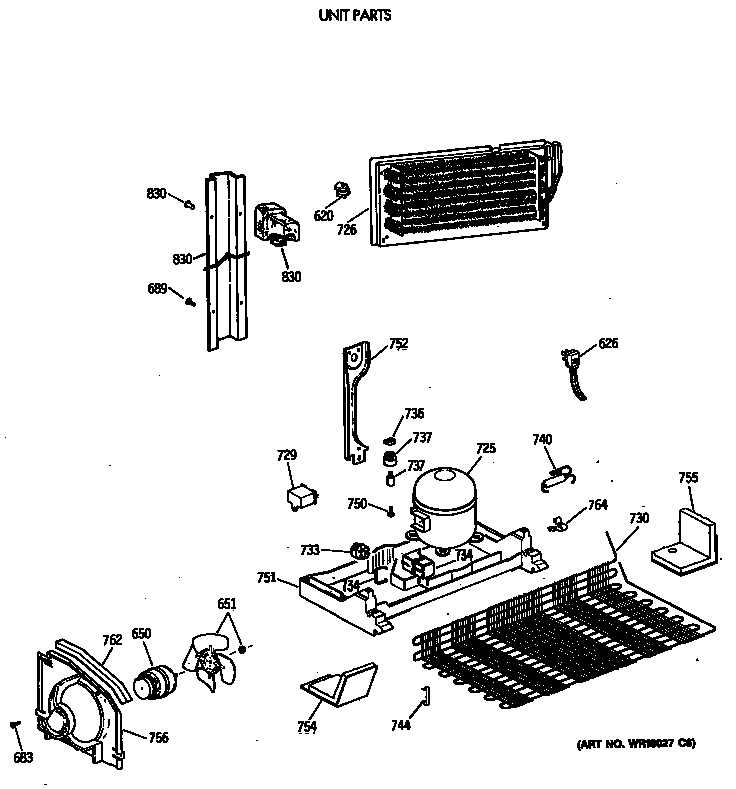 GE TBE21JASTRAD unit parts diagram