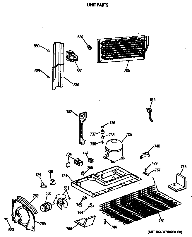 GE TBH18JATNRAD unit parts diagram
