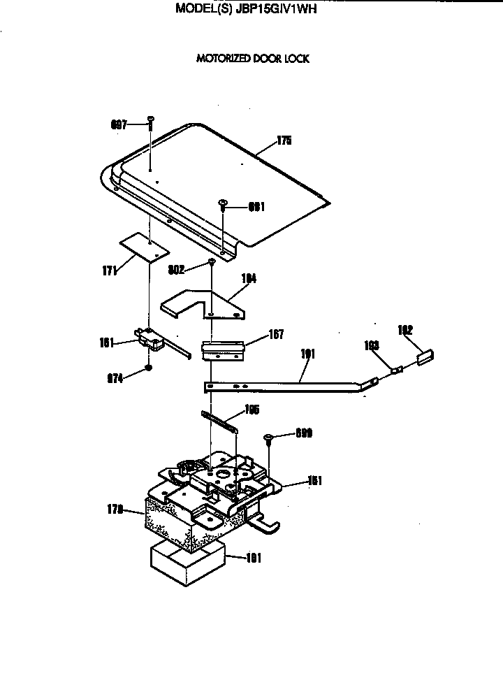 GE JBP15GIV1WH motorized door lock diagram