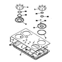 GE JGP631ER2WG cooktop assembly diagram