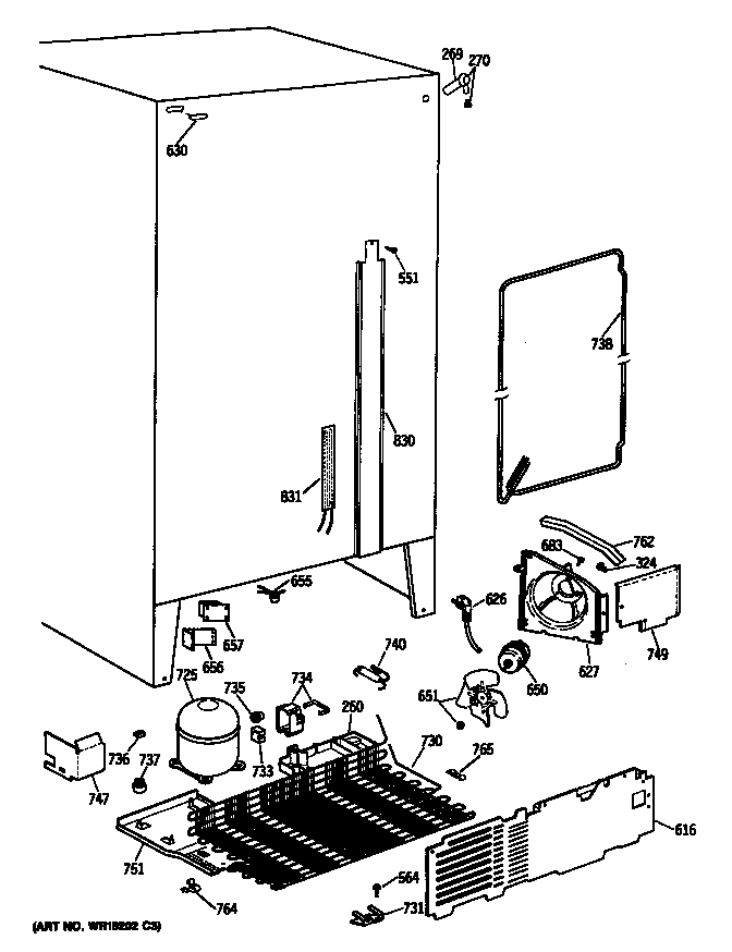GE TFG20JATCWH unit diagram